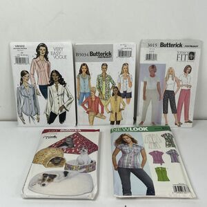 Butterick Sewing Pattern Lot  B5034 3015 Womens Top Bottom Cozy Critters Vogue